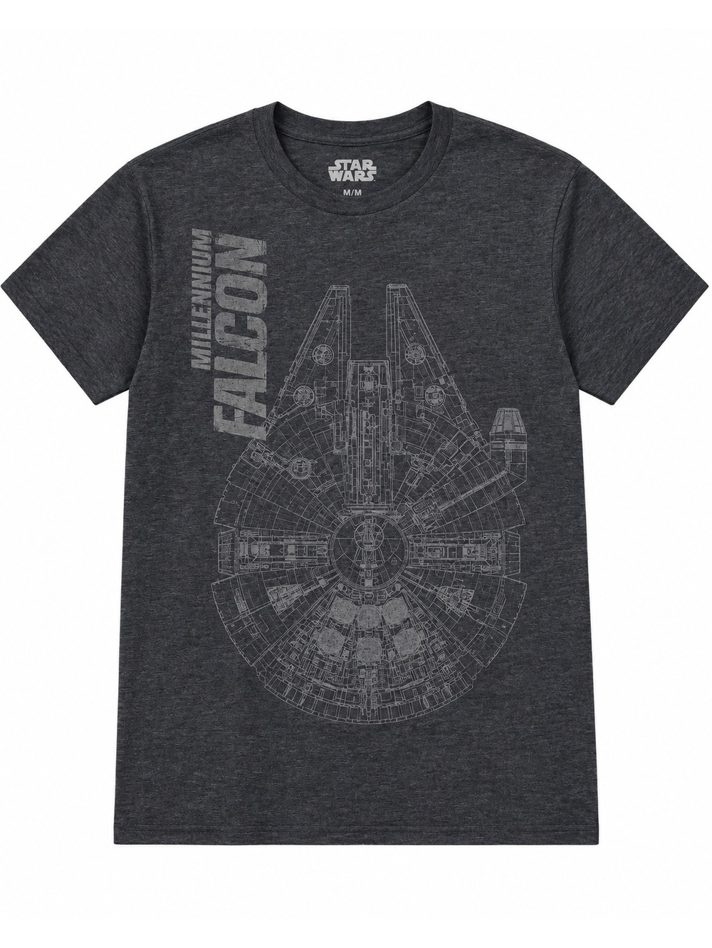 Star Wars Millennium Falcon Graphic T-Shirt Men’s Medium Gray Licensed Tee NWT
